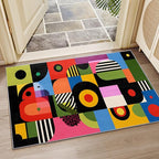 Abstract Area Rugs - Colorful Love Heart Hippie Rug 3x5, Aesthetic Funky Washable Lightweight Carpet Room Decor #C055