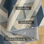 Geometric Rug, Washable 5x8 Rug for Living Room, Modern Abstract Patterned Indoor Carpet, Geometric Decor for Home, Bedroom, Soft Non Slip Thin Design FER99