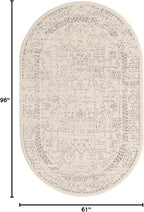 Unique Loom Isabella Collection Area Rug - Adjani (5' 1" x 8' Oval, White/ Blue)