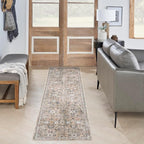 Nourison Home Astra Machine Washable Silver Taupe 2'2" x 8' Area Rug - Easy Clean, Non Shedding, Bed Room, Living Room, Dining Room, Kitchen (8' Runner)