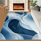 5x7 Abstract Lines Rugs for Bedroom - Blue-White-Waves Print Rug, Modern Abstract Rug Non Slip Soft Rugs for Living Room Hardwood Floors Teen Room