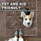 KILOCOCO Boho Entryway Rug 2x3 Printed Small Area Rug Indoor Door Mat Machine Washable Kitchen Rugs Super Soft Non Slip Throw Rugs for Bedroom Entrance Geometric Laundry Room, Rust Red
