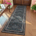 Lahome Floral Washable Kitchen Runner Rug, 2x6 Runners for Hallways Non Slip Ultra-Thin, Boho Soft Hallway Rug Forest Stain Resistance Black Carpet for Bedroom Bathroom Laundry Room, Black