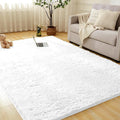 Andency 6x9 Area Rugs White,Large Shag Fluffy Soft Shaggy Rugs for Living Room Bedroom, Non-Slip Thick Plush Carpet for Kids Girls and Boys, Dorm Nursery Home Decor Aesthetic