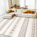 BESTSWEETIE 9x12 Area Rugs for Living Room Washable Moroccan Farmhouse Neutral Geometric Low Pile Non-Slip Soft Print Pattern Rug for Bedroom Kitchen Dining Room Entryway Cream/Brown/Pink