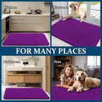 OLANLY Dog Door Mat for Muddy Paws 48x30, Absorbs Moisture and Dirt, Absorbent Non-Slip Washable Doormat, Quick Dry Chenille Mud Mat for Dogs, Entry Indoor Entryway Carpet for Inside Floor, Purple