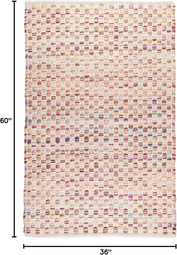 Dash and Albert Torrey Wool Area Rug - 3' x 5' Multicolor Geomatric Handwoven Accent Rug - Durable, Low Pile, Guest Room, Home Office, Dining Room - Premium Luxury Hotel Quality Soft Breathable