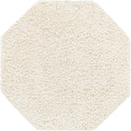 Unique Loom Solid Shag Collection Area Rug (4' Octagon, Snow White)