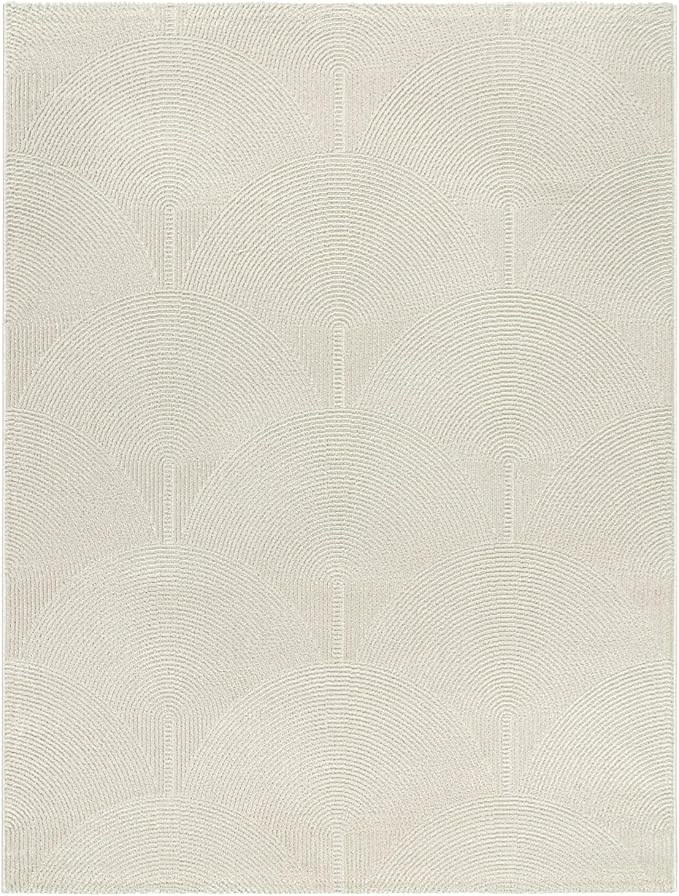 Paco Home Modern Area Rug with Minimalist Arched Lines in Neutral Cream, Size: 2'8" x 4'11"
