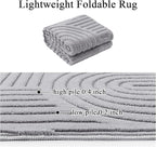 SHACOS Soft Cozy Fluffy Arch Pattern High Low Pile Area Rugs 6'x9' Large Non Slip Washable Modern Geometric Rug Scandinavian Minimalist Carpet for Living Room Bedroom Dining Room, Light Grey