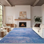 6x9 Abstract Area Rugs for Living Room, Modern Washable Indoor Rug for Bedroom, Thin Soft Large Non-Slip Carpet for Dining Room Home Office Farmhouse Decor - Abstract Blue Purple