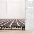 Rugs USA 5x8 Melrose Checked Wool Indoor Area Rug, Contemporary Farmhouse Charcoal/Ivory for Living Room, Bedroom, Office, Entryway, Hallway