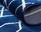 Unique Loom Marilyn Monroe Glam Collection Area Rug - Trellis (2' x 10' Runner, Navy Blue Silver/ Silver)