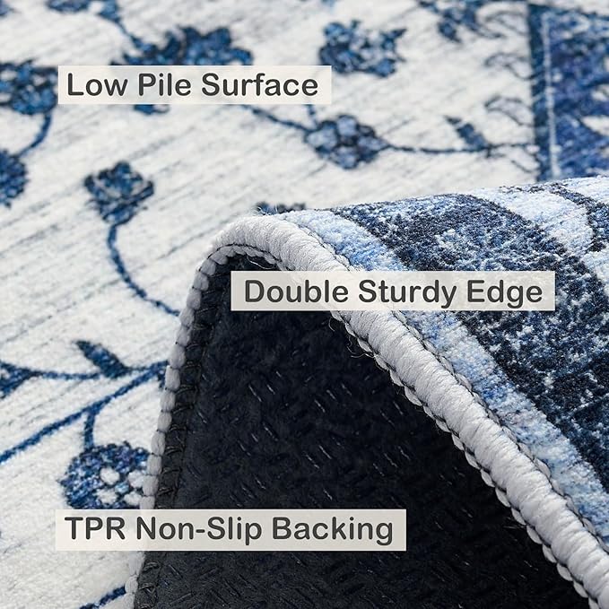 Washable Area Rugs 6x9,Boho Area Rug,Collapsible Area Rug for Bedroom, Entryway, Kitchen, Bathroom