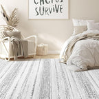 Nakagishi 5x8 Area Rugs Living Room: Washable Boho Large Neutral Soft Farmhouse Rug Stain Resistant Modern Indoor Floor Non-Slip Carpet for Bedroom Nursery Kids Playroom Office Dining Room Dorm- Grey