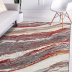 LUXE WEAVERS Lagos Collection 7983 Abstract Red 8x10 Art Deco Geometric Area Rug
