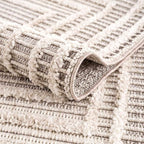Hauteloom Lunao Living Room, Bedroom Area Rug - Farmhouse - Charcoal,Cream,Peach - 8'10" x 12'