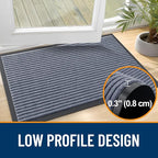OLANLY Front Door Mat Indoor Outdoor Entrance, Waterproof Heavy Duty Doormat, Fade Resistant, Low Profile, Easy Clean Patio Porch Welcome Floor Mats for Entry, 59x23, Ash Grey