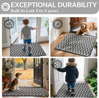 Indoor Door Mat 17x30, Dirt Resistant & Absorbent Doormat for Entryway Inside, Non-Slip Rubber Backing Front Door Mat Indoor Entrance, Low-Profile, Washable, Black