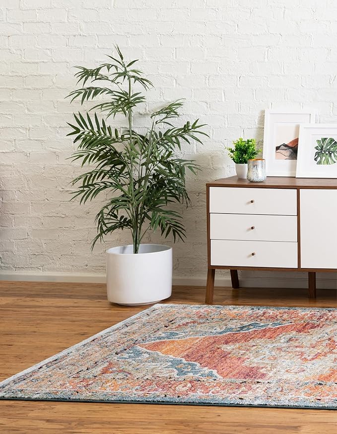 Unique Loom Isabella Collection Area Rug - Rossellini (3' 3" x 5' 3" Rectangle, Rust Red/ Beige)