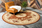 Unique Loom Versailles Collection Traditional Classic Floral Motif Area Rug (6' 0 x 6' 0 Round, Terracotta/ Ivory)