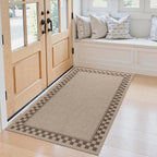 OJIA Easy Jute 3x5 Washable Rugs for Entryway, Farmhouse Patio Rug Indoor Outdoor Living Room Carpet, Modern Neutral Kitchen Rugs Non-Slip Front Door Mat Throw Carpet for Entrance Office Porch Decor