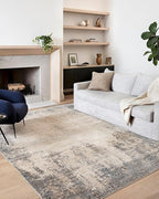 Loloi Teagan Collection TEA-08 Ivory/Mist 2'-8" x 4' Accent Rug, Large, Soft Neutral Rug, High-Traffic for Living Room, Bedroom, Home Office, Dining Area