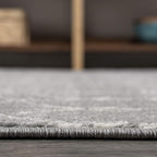 JONATHAN Y Boho Vintage Diamond Gray/Ivory Round Area Rug 8 ft, Moroccan Hype for Living Room, Bedroom, Kitchen, Office, Easy-Cleaning, High Traffic, Pet-Friendly, Non-Shedding (MOH101C-8R)