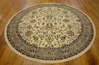 Unique Loom Sialk Hill Collection Area Rug - Washington (7' 10" Round Ivory/Black)