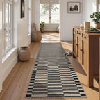 Lahome Striped Easy Jute Washable Runner Rug, Carpet Runners for Hallway 8ft Non Slip Kitchen Entryway Runner, Farmhouse Neutral Non Shedding Indoor Outdoor Carpet for Foyer Laundry Room