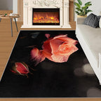 2x3 Florals Rugs for Entryway - Natural Flowers Small Area Rugs, Realistic Rose Laundry Room Carpet Non Slip Accent Throw Rug for Bathroom Kitchen Sink Front Door
