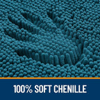 OLANLY Bathroom Rugs 59x35, Extra Soft Absorbent Chenille Bath Rugs, Rubber Backing Quick Dry, Machine Washable Bath Mats for Bathroom Floor, Tub and Shower, Home Decor Accessories, Peacock Blue
