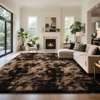 Fluffy Rug Shaggy Area Rug, Mottling Brown 8x10 Area Rugs for Living Room, Large Shag Area Rugs for Bedroom Kids Room Home Decor, Upgrade Anti-Skid Rectangular Fuzzy Rugs