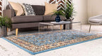 Unique Loom Sialk Hill Collection Area Rug - Washington (7' x 10' Rectangle Light Blue/Navy Blue)