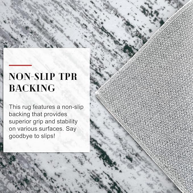 Modern Abstract Small Area Rug Indoor 3x5 Washable Rug Non-Slip Soft Entryway Rug Black Gray White Kitchen Mats Thin Print Faux Wool Floor Carpet Throw Rugs for Entrance Bedroom Home Decor