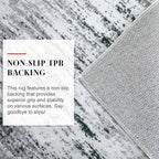 Modern Abstract Entryway Rug Indoor 2x3 Washable Rug Non-Slip Soft Small Area Rug Black Grey White Kitchen Mats Thin Print Faux Wool Floor Carpet Throw Rugs for Entrance Bedroom Home Decor