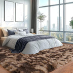 Upgrade Non-Slip Plush Rugs for Living Room, Soft Shaggy Carpets for Living Room, Fuzzy Rugs for Kids' Room, Perfect Decor for Modern Home Tie Dye Coffee 5x7Feet