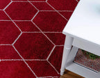 Unique Loom Trellis Frieze Collection Area Rug - Geometric (3' 3" x 5' 3", Red/ Ivory)