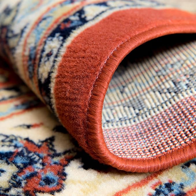 Rugs.com Yasmin Collection Rug – 16 Ft Runner Terracotta Medium Rug Perfect for Hallways, Entryways