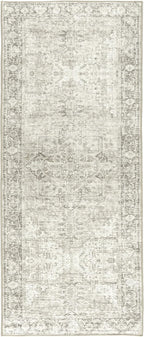 ReaLife Rugs Machine Washable Area Rug Runner - Living Room Bedroom Bathroom Kitchen Entryway Office - Padded Low Pile Stain Resistant Premium - Boho Farmhouse Vintage - Lyle - Beige Ivory 2'6" x 6'