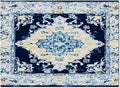 Bohemian Pattern Rectangular Area Rugs for Living Room Bedroom 5 x 6.9 ft Blue & Yellow Abstract Non-Shedding Soft Low Pile Rug Non Slip Washable Rug for Nursery Entryway Playroom