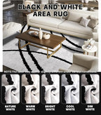YIHOUSE Modern Area Rugs for Living Room, 9x12 Washable Black and White Rug, Thin Abstract Geometric Striped Rug, Area Rug for Bedroom,Kitchen,Dining Room,Office