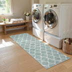 Lahome Moroccan Kitchen Rugs Non Slip Washable - 2x6 Runner Rug Throw Hallway Runner Rugs Low-Pile Soft Bedroom Sage Distressed Carpet Runner for Laundry Room Entryway Bathroom