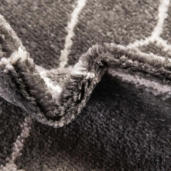 Unique Loom Trellis Frieze Collection Area Rug - Geometric (6' 1" x 9' Rectangle Dark Gray/Ivory)