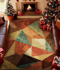 YIHOUSE Orange Area Rug 6x9 for Living Room,Geometric Burnt Orange Area Rug Non Slip,Farmhouse Rugs Washable,Vintage Burgundy Carpets for Bedroom, Boho Rug for Kitchen,Dining Room