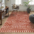 Wonnitar Moroccan 5x7 Area Rugs, Large Soft Rug for Dining Room, Washable Bohemian Tribal Living Room Bedroom Rug, Geometric Non-Shedding Indoor Carpet for Closet Nursery Entry (Brown,5'x7')