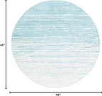 SAFAVIEH Adirondack Collection Area Rug - 4' Round, Aqua & Ivory, Modern Ombre Design, Non Shedding & Easy to Clean, Ideal for Living Room, Bedroom, Office, Dining Space (ADR113J)