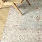 Revival Rugs Nimbus 8'x10' Zero-Shedding Area Rug for Living Room Bedroom - Oeko-TEX Certified, Low Pile, Spot Clean, Aqua, Blue
