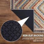Keen Home Design 2x10 Rug - Machine Washable Runner Rug with Non-Slip Backing, Ideal for Hallway, Entryway, Kitchen, Laundry Room - Vintage, Easy Clean, Durable, Low Pile - (2'6" x 10')