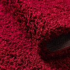 Unique Loom Solid Shag Collection Area Rug (3' 3" x 5' 3" Oval, Cherry Red)